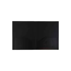 JAM Paper Heavy Duty Plastic Two-Pocket School Folders Black 108/Pack 57406B