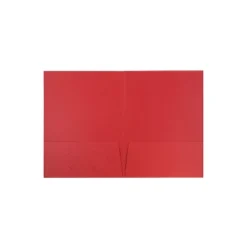 JAM Paper Two-Pocket Textured Linen Business Folders Red Bulk 100/Box (386Lreb) 386LREB
