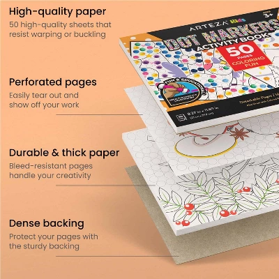 Arteza Kids Dot Markers 75ml, Coloring Dot Marker Book, 7 Pieces, - Image 4