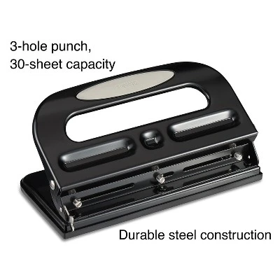 MyOfficeInnovations Circle 3-Hole Punch 30 Sheet Capacity Black (24549/33989) 572645