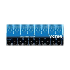 Victor Easy Read Stainless Steel Ruler Standard/Metric 18" Blue EZ18SBL