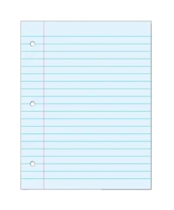 School Smart Filler Paper, 3-Hole Punched, 8-1/2 X 11 Inches, Blue, 100 Sheets