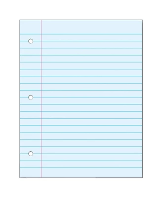 School Smart Filler Paper, 3-Hole Punched, 8-1/2 X 11 Inches, Blue, 100 Sheets