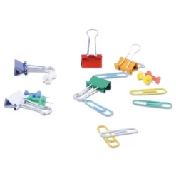 UNIVERSAL Combo Clip Pack Assorted Binder Clips/Paper Clips/Push Pins 31203