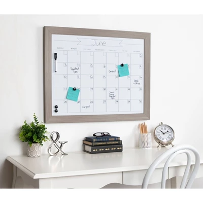 23" X 29" Beatrice Framed Magnetic Dry Erase Monthly Calendar Gray - DesignOvation - Image 4