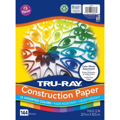 Tru-Ray Color Wheel Assortment, 12 Assorted Colors, 9" X 12", 432 Sheets