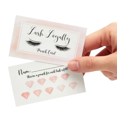 Stockroom Plus 300 Pack Eyelash Extension Loyalty Cards For Business With Heart Hole Puncher For Small Business, Beauty Salon - Image 2