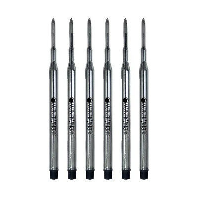 Monteverde Ballpoint Pen Refill Medium Point Black Ink 6 Pack (S133BK)