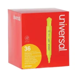 Universal Desk Highlighter Chisel Tip Fluorescent Yellow 36/Pack 08866