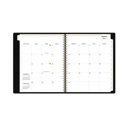 Day Designer 2024 Planner 8.5"x11" Weekly/Monthly Faux Leather Black - Image 5