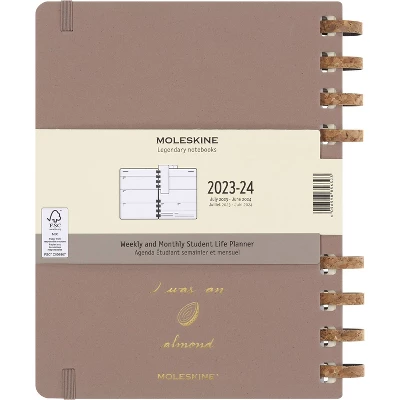 Moleskine 2023-24 Academic Weekly Planner 10"x8" XL Spiral Almond