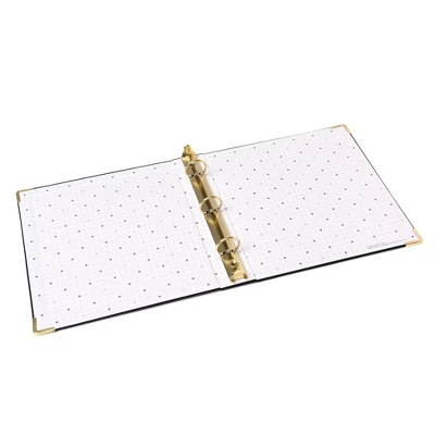 Russell+Hazel Vegan Leather Mini 3 Ring Binder Black - Image 4