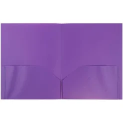 JAM 6pk POP 2 Pocket School Presentation Plastic Folders Purple