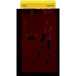 School Smart Fade Resistant Retractable Ballpoint Pen, Medium Tip, Red, Pack Of 12