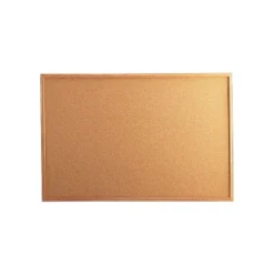 UNIVERSAL Cork Board With Oak Style Frame 36 X 24 Natural Oak-Finished Frame 43603