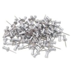 Gem Aluminum Head Push Pins Aluminum Silver 5/8" 100/Box CPAL5