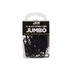 JAM Paper Jumbo Smooth Paper Clip Black 3/Pack 2184933B