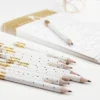 12pk Mini Pencils Polka Dots Foil Gold