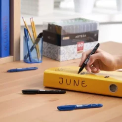 Arteza Permanent Marker, Black & Blue, Fine Tip, Waterproof - 60 Pack